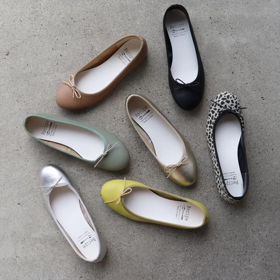 箱、保存袋付き✨プラダ　レザーバレエシューズ　リボン　ロゴ　ライトピンク　37 レシピ (Recipe) 日本製 革靴 リボンバレエ RP-542 : Recipe Yahoo!店