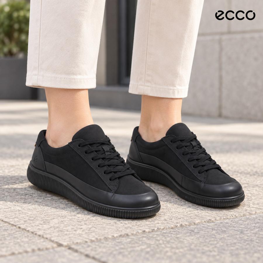 ★極美品★ecco エコー　レザー　スニーカー　24cm ブラック ecco（エコー） ECCO SOFT ZERO WOMEN'S SNEAKERS ブラック
