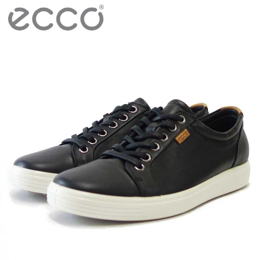 エコー ECCO SOFT7 Womens Sneaker ブラック 430003 （レディース） 快適な履き心地のレザースニーカー  レースアップシューズ｜shoes-sinagawa