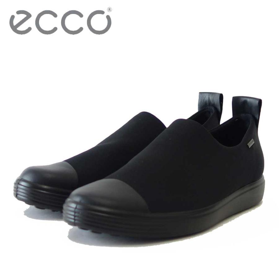 エコー ECCO SOFT7 Womens Slip-On Gore-Tex ブラック 440423 （レディース） 快適な履き心地のストレッチシューズ  高度防水 フラット コンフォートシューズ｜shoes-sinagawa