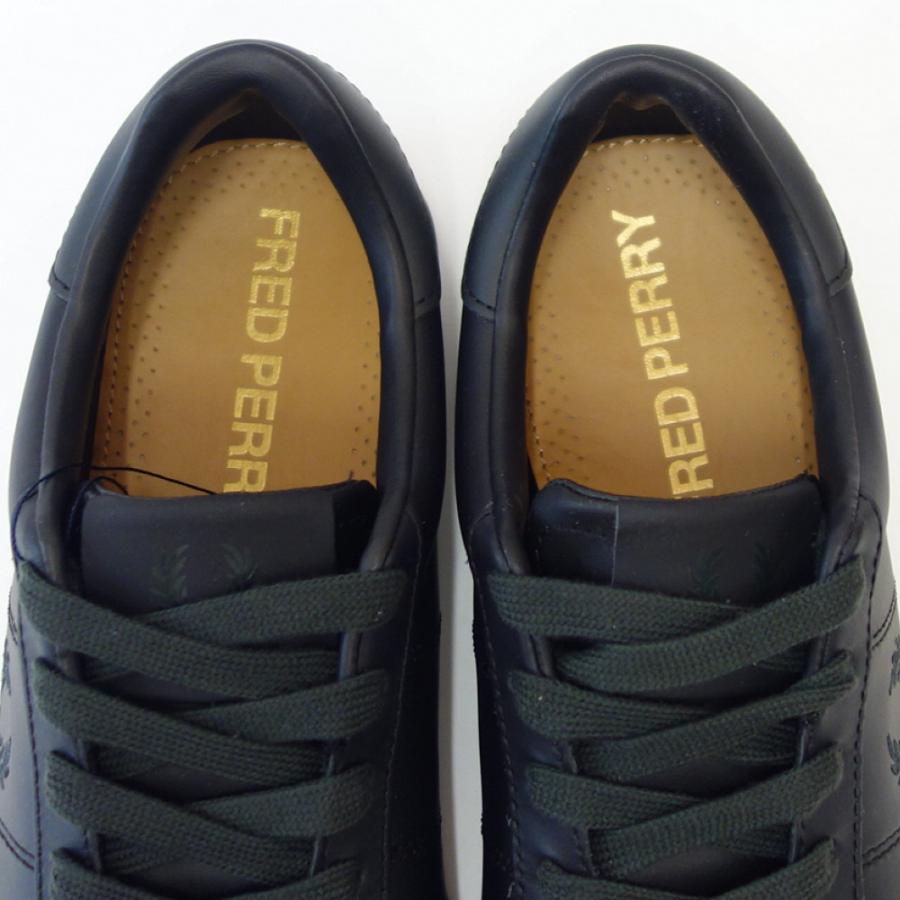 FRED PERRY フレッドペリー  B 4334 T78（ユニセックス）SPENCER LEATHER （スペンサー レザー） カラー：BLACK / NIGHT GRN 天然皮革のローカットスニーカー｜shoes-sinagawa｜11