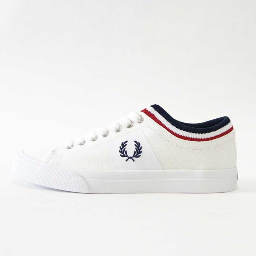 FRED PERRY フレッドペリー B7106（ユニセックス）Underspin Tipped Cuff Twill  カラー：ホワイト／ネイビー（100）｜shoes-sinagawa｜05