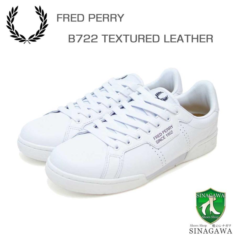 FRED PERRY フレッドペリー  B1315 134（ユニセックス）B722 TEXTURED LEATHER/SNCE1952  カラー：WHITE 天然皮革のローカットスニーカー 「靴」 FRED PERRY（フレッドペリー） B1315 134（ユニセックス）B722