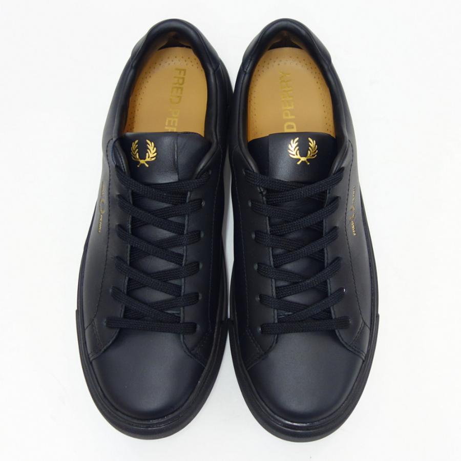 フレッドペリー FRED PERRY  B5310 774（ユニセックス）B71 LEATHER カラー：Black / Gold レザースニーカー  クラシックデザイン｜shoes-sinagawa｜08