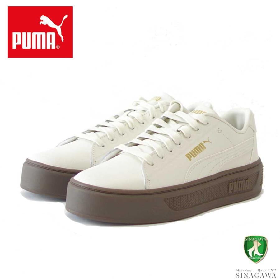 プーマ PUMA スマッシュ プラットフォーム V3 スリーク スニーカー 38940103 Vapor Gray-Gold-Gum (レディース)スムースレザー 厚底 ローカット シューズ :puma-38940103:靴のシナガワ 通販 プーマ スマッシュ プラットフォーム V3 スリーク 389401 01 レディース 厚底 スニーカー