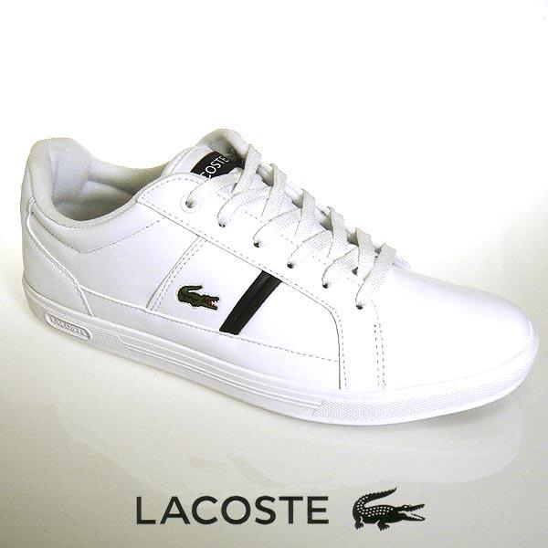 ラコステ レザースニーカー メンズ EUROPA 0120 1 ホワイト/ダークグリーン 白/緑 lacoste SM00070 1R5 ヨーロッパ｜shoes-sneakerkawa