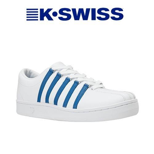 ケースイス スニーカー k-swiss クラシック８８ テニスシューズ レザー ホワイトブルー classic88 メンズ｜shoes-sneakerkawa
