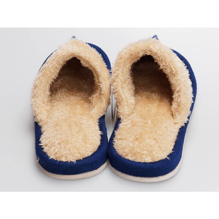 スリッパ ルームシューズ レディース ムートン 青 ブルー : くつの