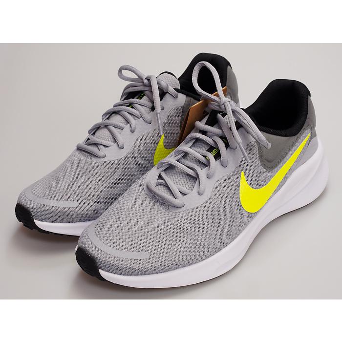 nike ナイキ ランニングシューズ グレー イエロー レボリューション7 メンズ 通販
