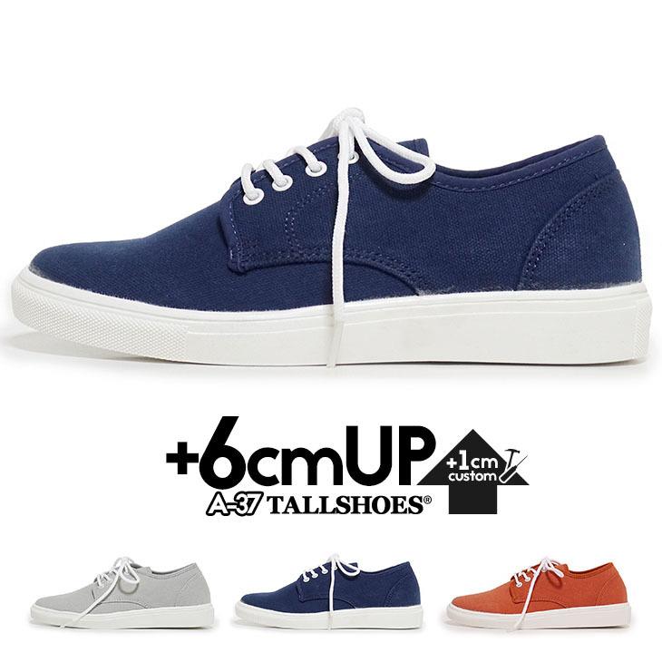 シークレットシューズ ローカットスニーカー メンズ 6cm 身長アップ 靴 ネイビー グレー キャンバス おしゃれ 歩きやすい トールシューズ A 37 春 夏 プレゼント A 37 ビジネスシューズ専門店 通販 Yahoo ショッピング