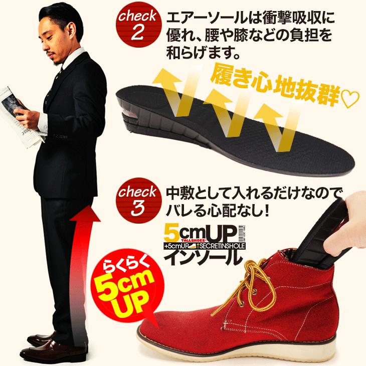 インソール シークレット 大きめの中敷き トールシューズ 背が高くなる