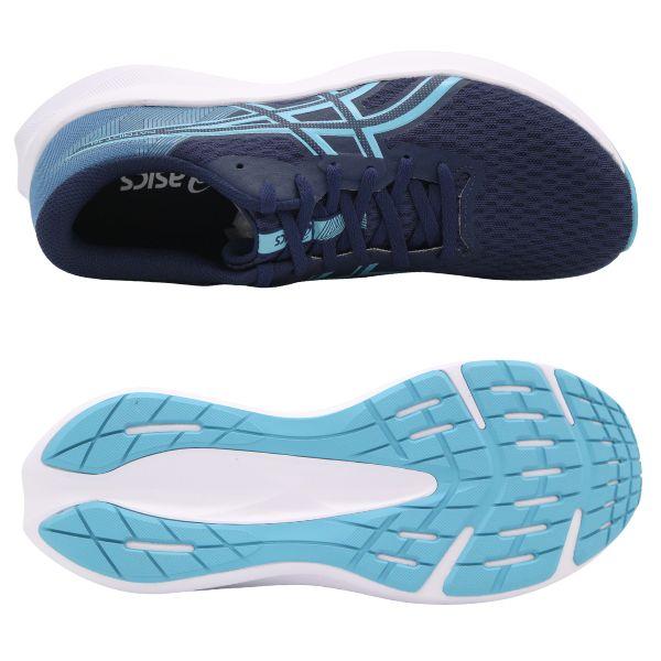 ASICS アシックス スニーカー メンズ 靴 黒 ブラック 青