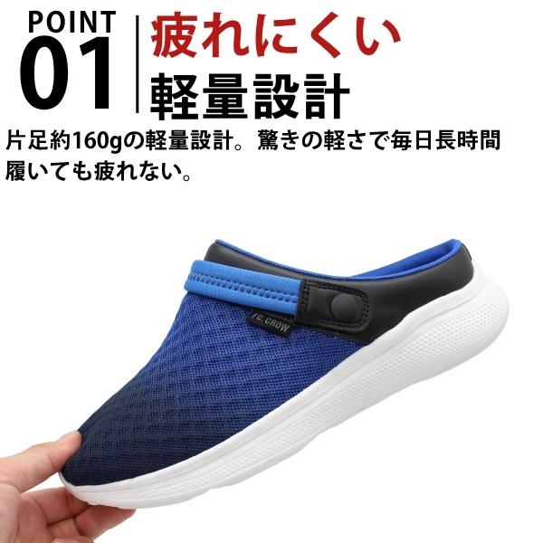 サンダル メンズ 靴 黒 ブラック ネイビー レッド 2way 軽量 軽い サボ