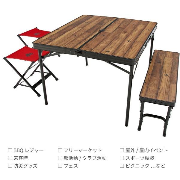 LOGOS（ロゴス） テーブルセット 4人用 Tracksleeper ベンチ＆チェア