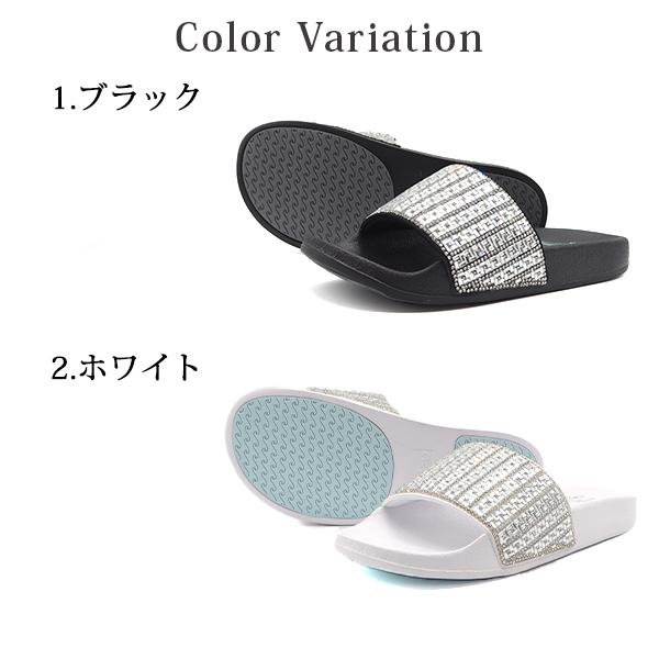 SKECHERS（スケッチャーズ） サンダル レディース 靴 黒 ブラック 白