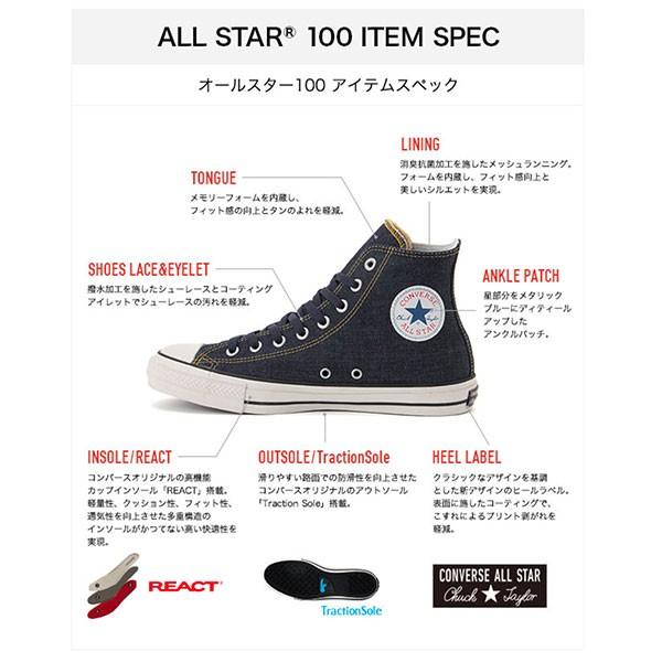 コンバース オールスター スニーカー メンズ レディース ハイカット CONVERSE ALL STAR 100 DENIM US HI｜shoesbase｜04