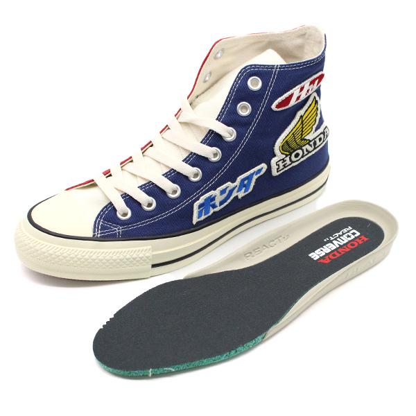 コンバース スニーカー メンズ 靴 青 赤 トリコ HONDA ホンダ ハイカット バイク 限定 リアクト レトロ コラボ オールスター CONVERSE ALL STAR (R) HONDA WP HI｜shoesbase｜05