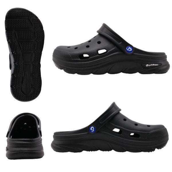 Phiten（ファイテン） サンダル メンズ 靴 黒 ブラック グレー