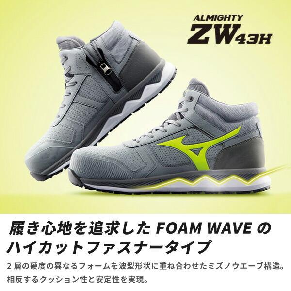 ミズノ mizuno 安全作業靴 プロテクティブスニーカー ALMIGHTY ZW43H オールマイティZW43H F1GA2003 メンズ｜shoesbase｜02