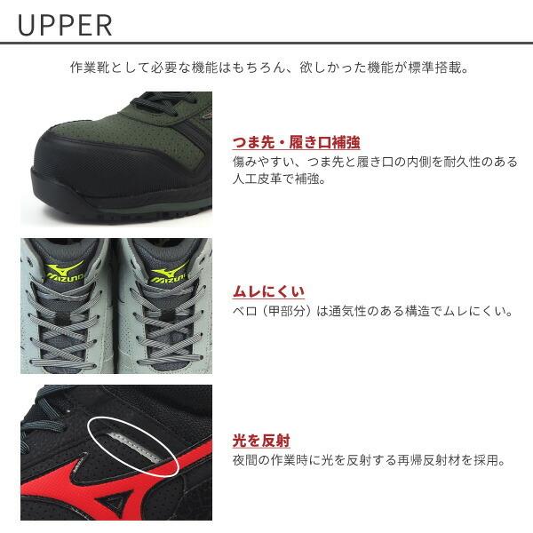 ミズノ mizuno 安全作業靴 プロテクティブスニーカー ALMIGHTY ZW43H オールマイティZW43H F1GA2003 メンズ｜shoesbase｜06