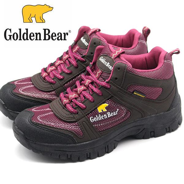 スニーカー レディース 靴 ミドルカット ブラウン ワイン 防水 雨 軽量 軽い ゴールデンベアー GOLDEN BEAR GB-335｜shoesbase｜02