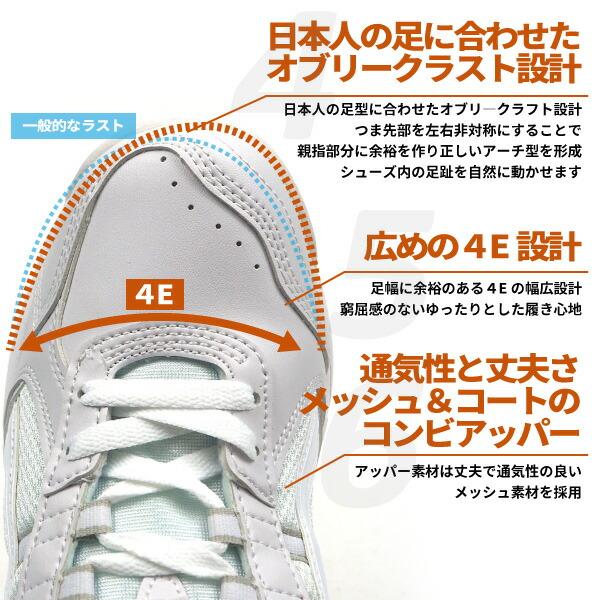 アサヒシューズ ASAHI グリッパー38 白スニーカー 運動靴 メンズ