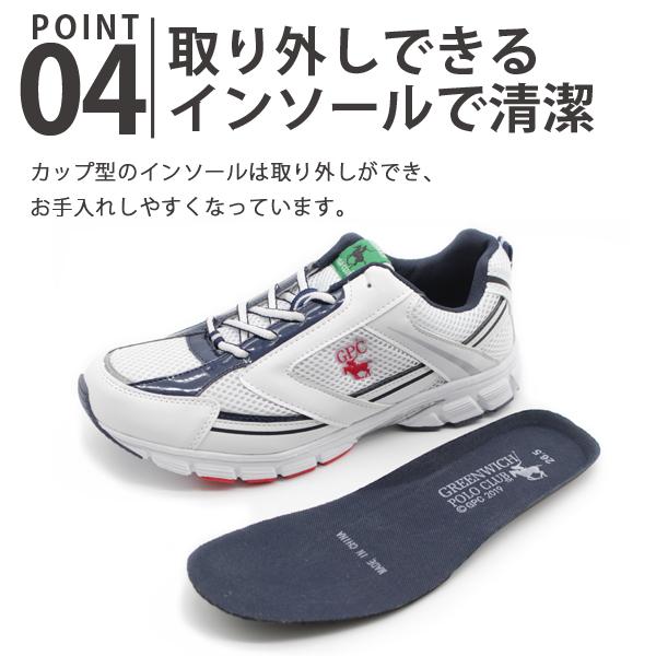 スニーカー メンズ 靴 白 黒 ホワイト ブラック 軽い ワイズ 3E GREENWICH POLO CLUB PC8406｜shoesbase｜05