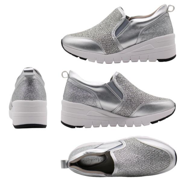 maschietta スニーカー レディース 靴 シルバー ブラック 銀 黒