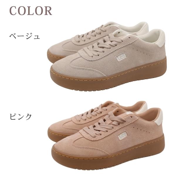 スニーカー Lee Lee（リー） スニーカー レディース 靴 ピンク ベージュ くすみピンク