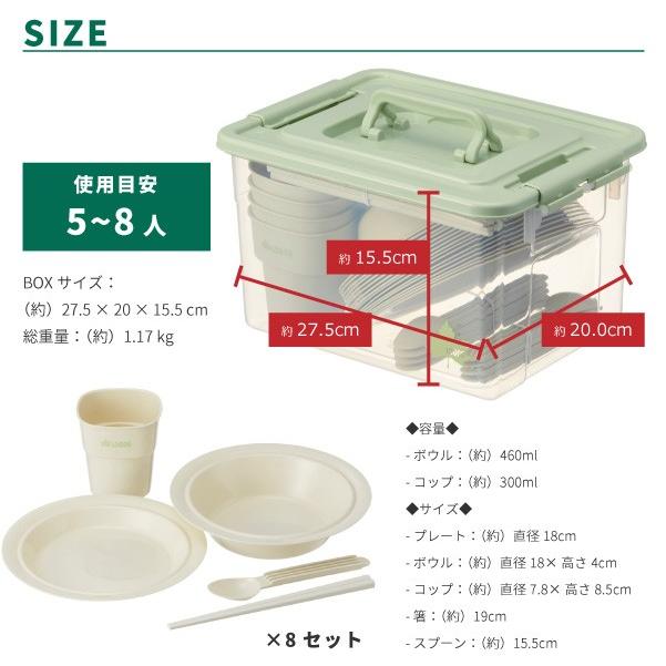 LOGOS（ロゴス） アウトドア用カトラリーセット 箸付き食器セットBOX