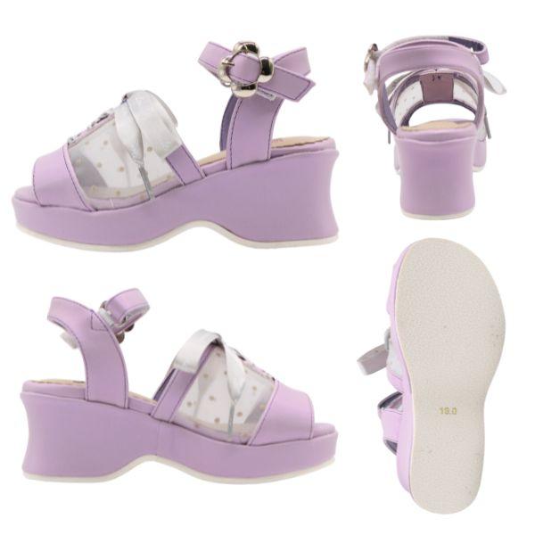 サンダル キッズ ジュニア 子供 靴 女の子 黒 ブラック 白