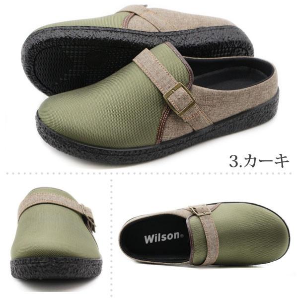 サンダル メンズ 靴 サボ スリッポン 黒 紺 深緑 ブラック ネイビー カーキー 軽い 軽量 wilson 2201｜shoesbase｜09