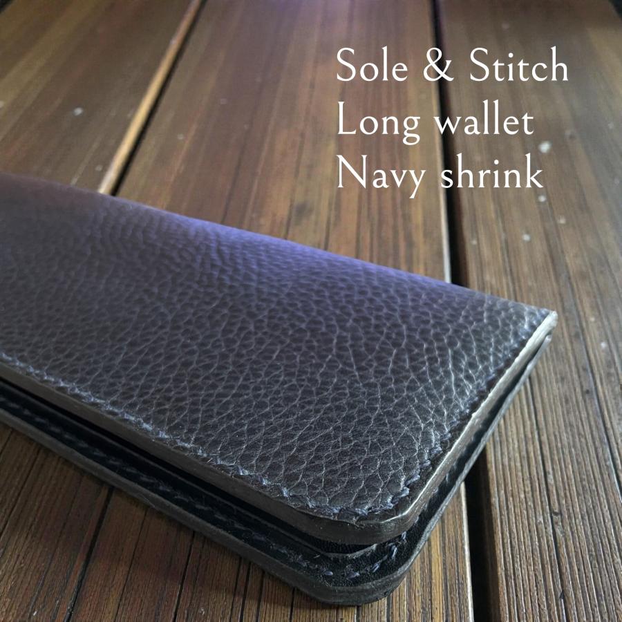 Sole & Stitch◇靴屋の作る革小物◇ロングウォレット／ネイビー
