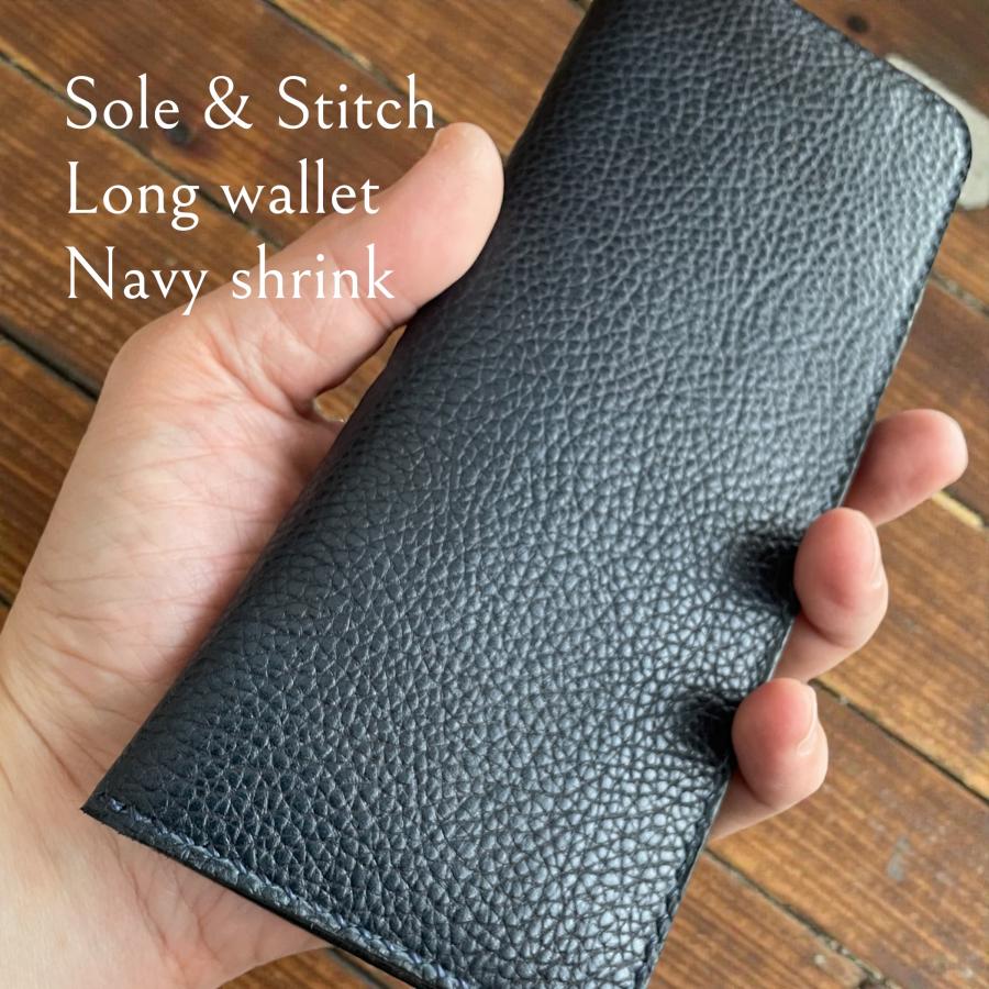 Sole & Stitch◇靴屋の作る革小物◇ロングウォレット／ネイビー