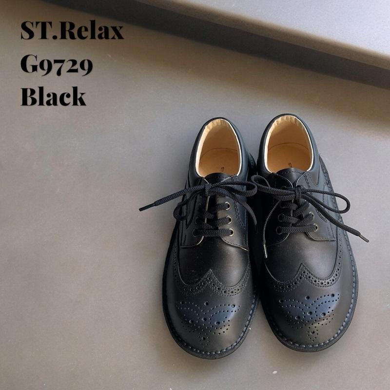 St.Relax コンフォートシューズウィングチップ／スムースレザー／BLK 