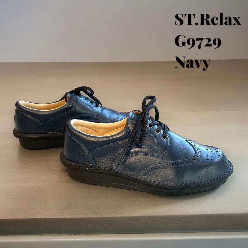 St.Relax コンフォートシューズウィングチップ／スムースレザー／BLK 
