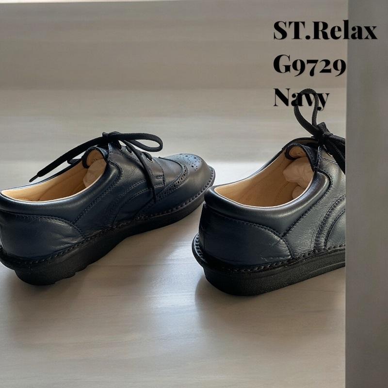St.Relax コンフォートシューズウィングチップ／スムースレザー／BLK 