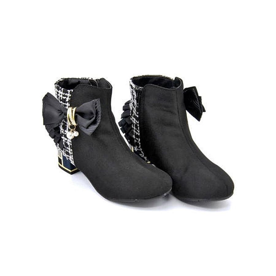 ヒールブーツ 女の子 プリンセスローズ Princess Rose R 99 ブラック シューズダイレクト Yahoo 店 通販 Yahoo ショッピング