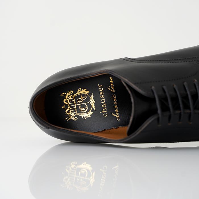 chausser ショセ Uモカレースアップシューズ C-7053 chromexcel black クロムエクセルレザー クロムエクセルレザー メンズの画像