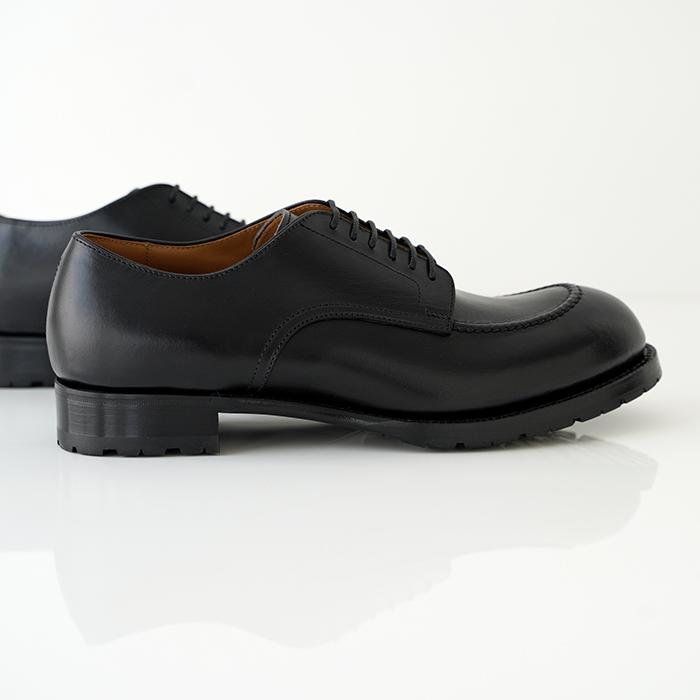 chausser ショセ Uモカレースアップシューズ C-7053 chromexcel black クロムエクセルレザー クロムエクセルレザー メンズの画像