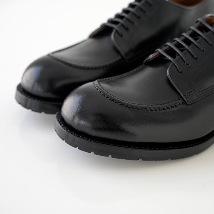 chausser ショセ Uモカレースアップシューズ C-7053 chromexcel black クロムエクセルレザー クロムエクセルレザー メンズの画像