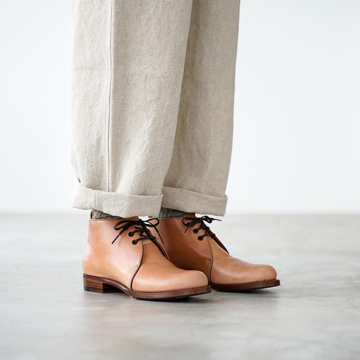 plus by chausser 別注 ショセ ナチュラル コードバン ブーツ plus by chausser 別注 ショセ ナチュラル コードバン ブーツ