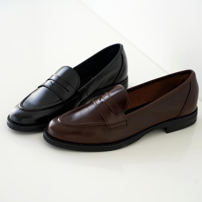 eness（エネス） ST-1201 カウレザー コイン ローファー レディース 靴