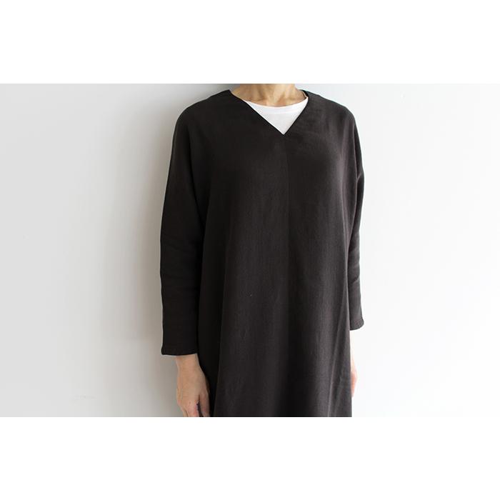 evam eva（エヴァムエヴァ） cotton v neck op コットン Vネック