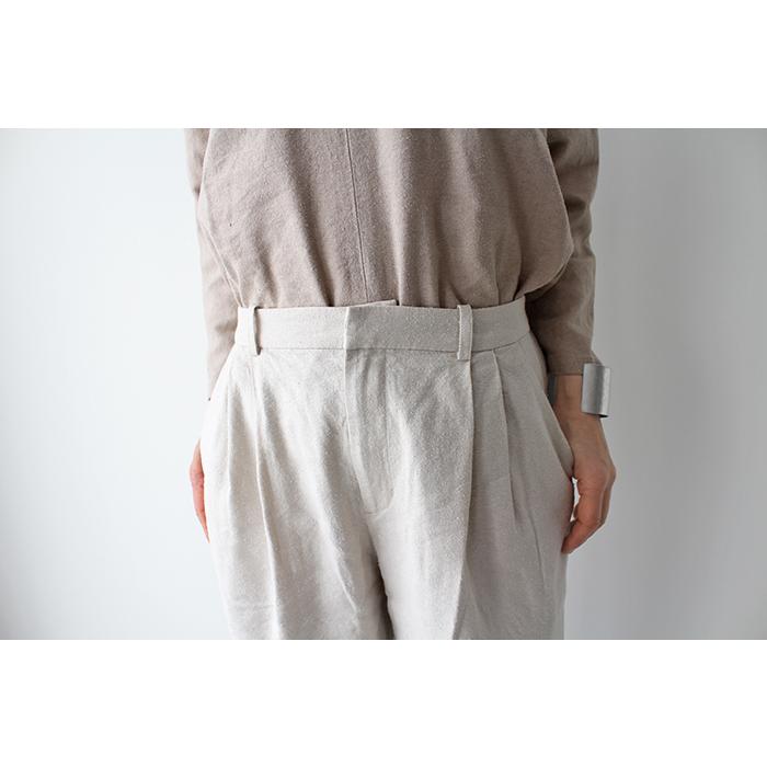 evam eva エヴァムエヴァ silk linen pants シルク リネン パンツ 