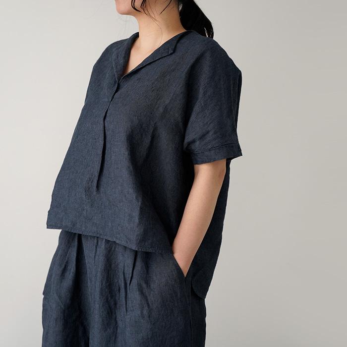 evam eva（エヴァムエヴァ） トップス evam eva linen tuck pullover