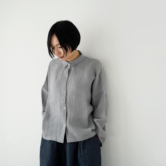 evam eva（エヴァムエヴァ） linen wide shirt リネン ワイド シャツ 