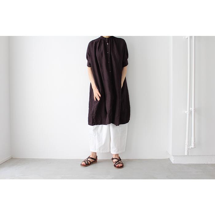Honnete（オネット） H/SLV NO COLLAR OP ハーフスリーブ ノーカラー