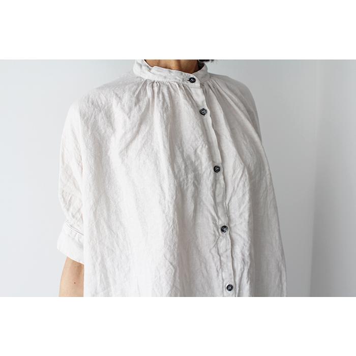 Honnete（オネット） H/SLV NO COLLAR OP ハーフスリーブ ノーカラー
