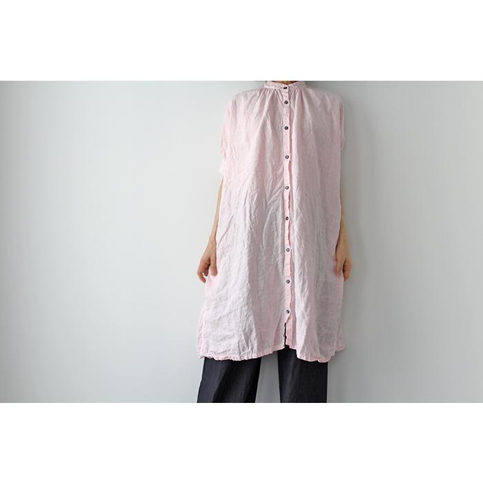 Honnete（オネット） H/SLV NO COLLAR OP ハーフスリーブ ノーカラー